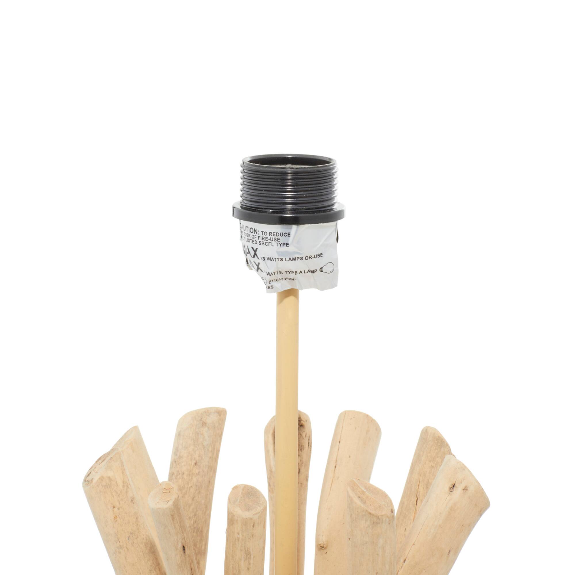 24" Natural Beige Wood Rustic Table Lamp